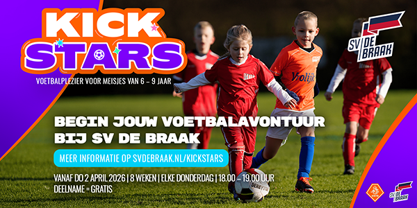 KickStars bij SV De Braak: meiden van 6 t/m 9 jaar